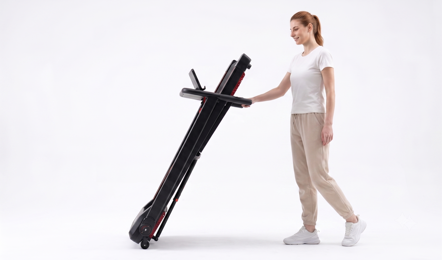 Tapis de course Fitmovéa T12 replié roues de transport