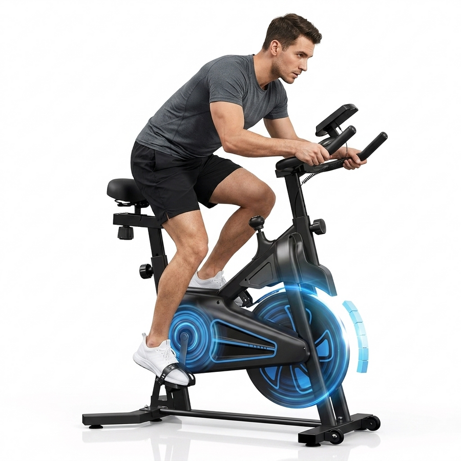 Vélo spinning Fitmovéa QK116C transmission courroie silencieuse
