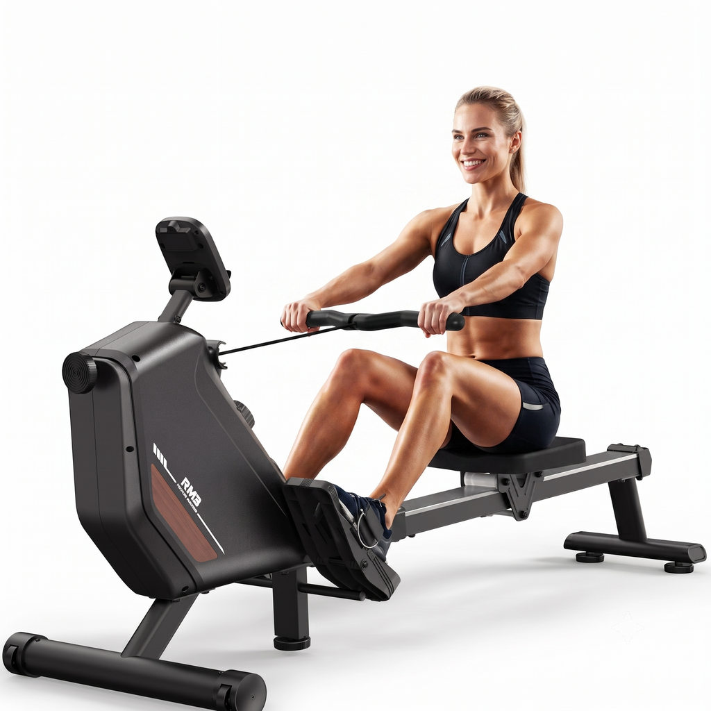 Rameur pliable Fitmovéa RM3 cadre plié roulettes de transport