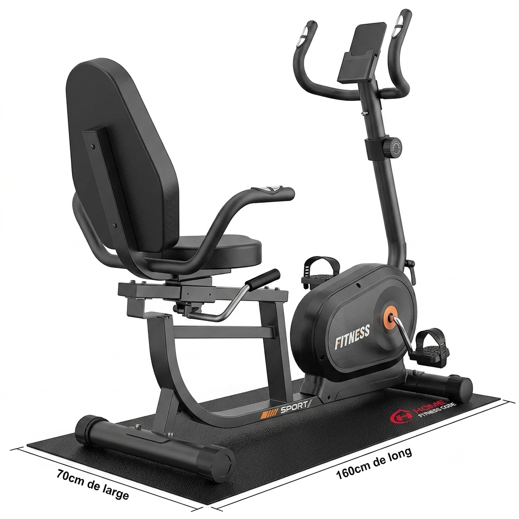 Vélo semi-allongé Fitmovéa 8 niveaux résistance magnétique