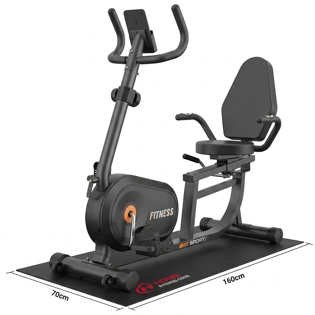 Vélo semi-allongé Fitmovéa écran LCD fréquence cardiaque
